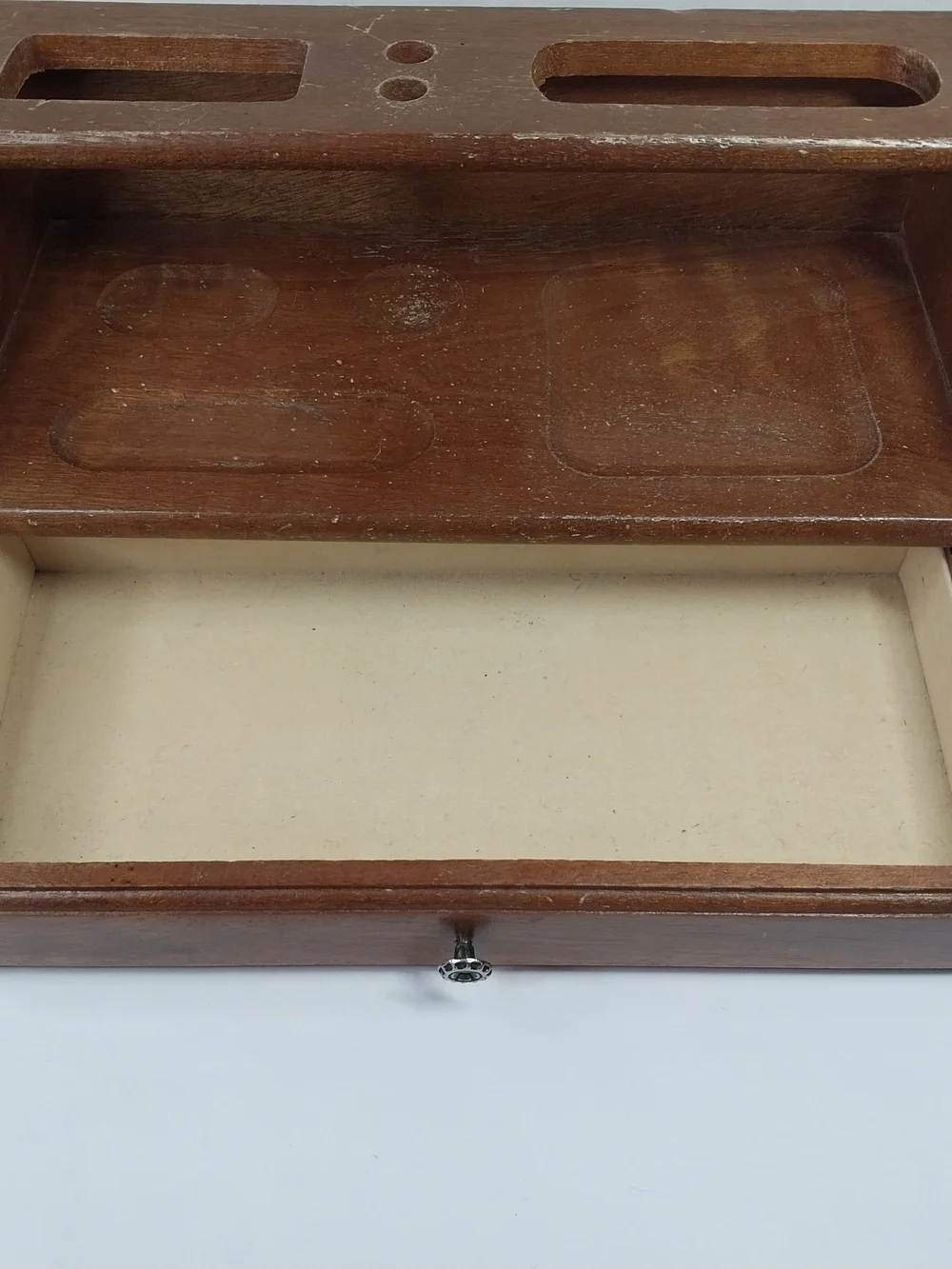 Wood Desk Secretary Pull Out Drawer Pen & Envelope Slots Organizer 10.5x5.5x5”